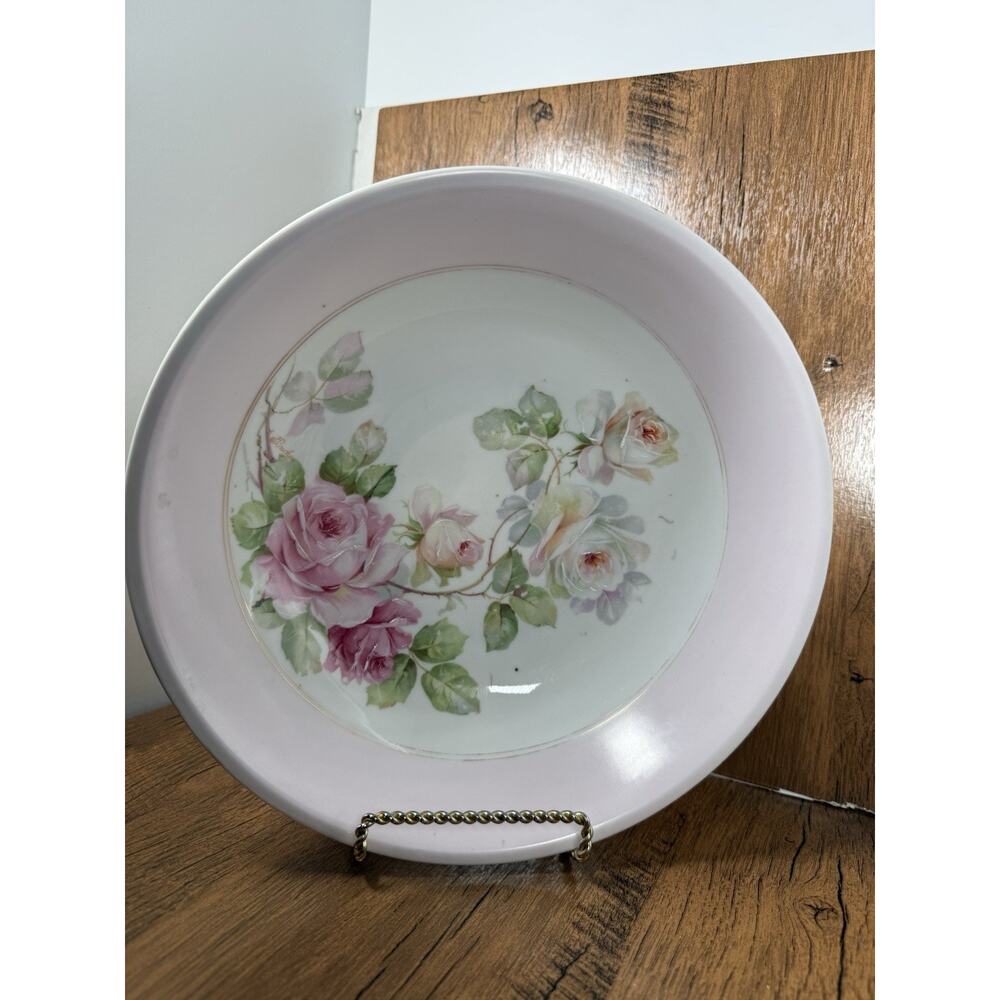 Antique Hand Painted Pink Rose Bowl John Roth Studios